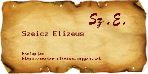 Szeicz Elizeus névjegykártya